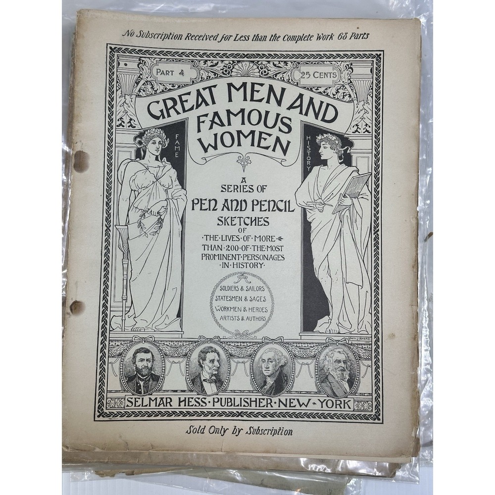 Lot 16 Antique Great Men And Famous Women A Series Of Pen & Pencil Sketches‎